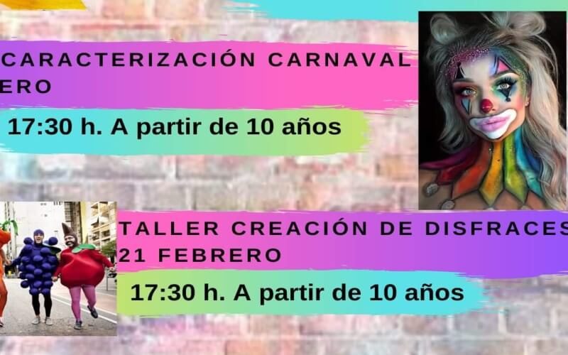 Taller de caracterización para Carnaval en el Enclave Joven