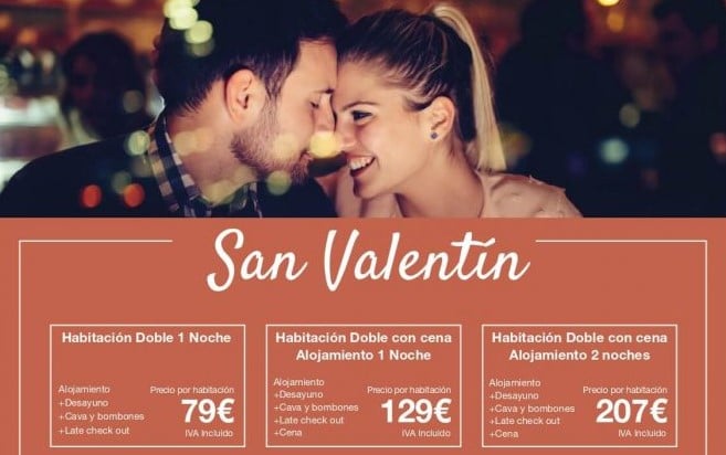 El 14 de febrero, el Hotel AB Arganda celebra San Valentín con menú especial y opción de alojamiento