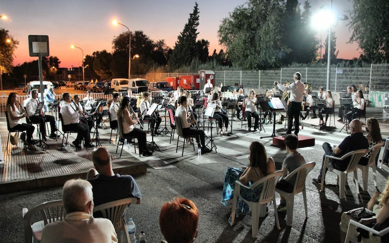 Concierto Banda Municipal Joaquín Turina en el recinto de conciertos de La Poveda, con motivo de los actos conmemorativos en honor a la Virgen del Carmen