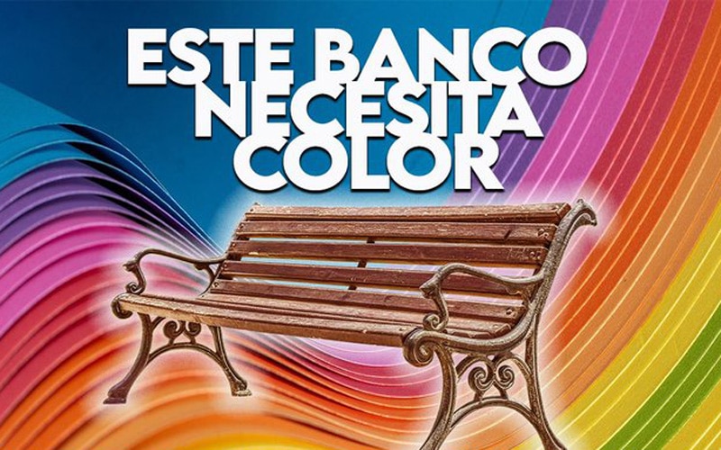 ‘Este banco necesita color’, acción en apoyo al colectivo LGTBIQA+