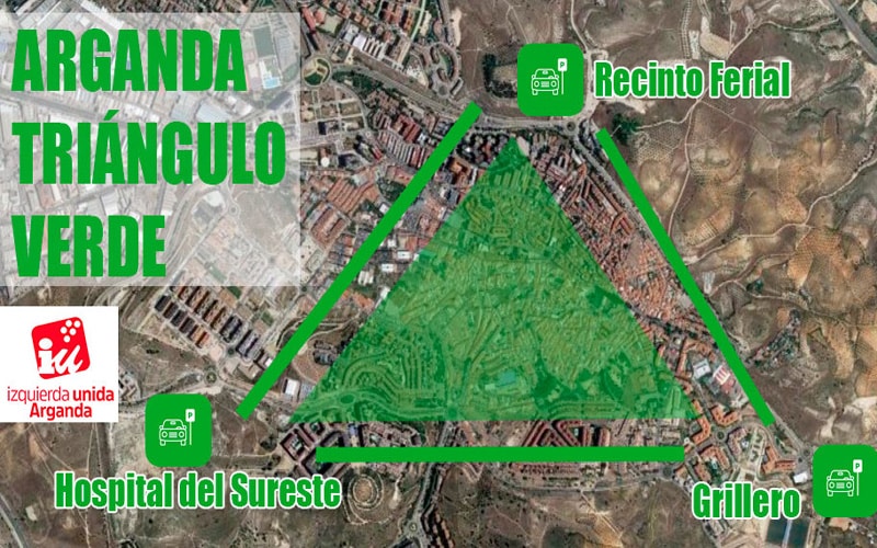 IU Arganda propone crear un ‘triángulo verde’ con aparcamientos disuasorios y bicis eléctricas