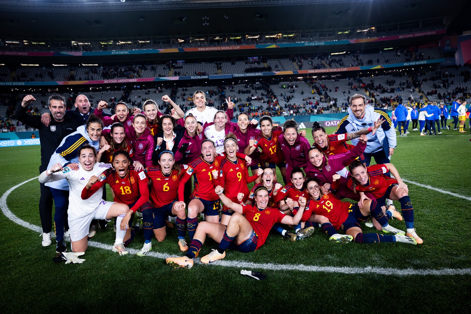 La Selección Española tras certificar su paso a la final del Mundial